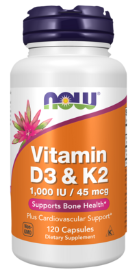 NOW Foods Vitamin D-3 & K-2 product image